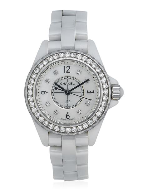 chanel j12 diamonds|chanel j12 white with diamonds.